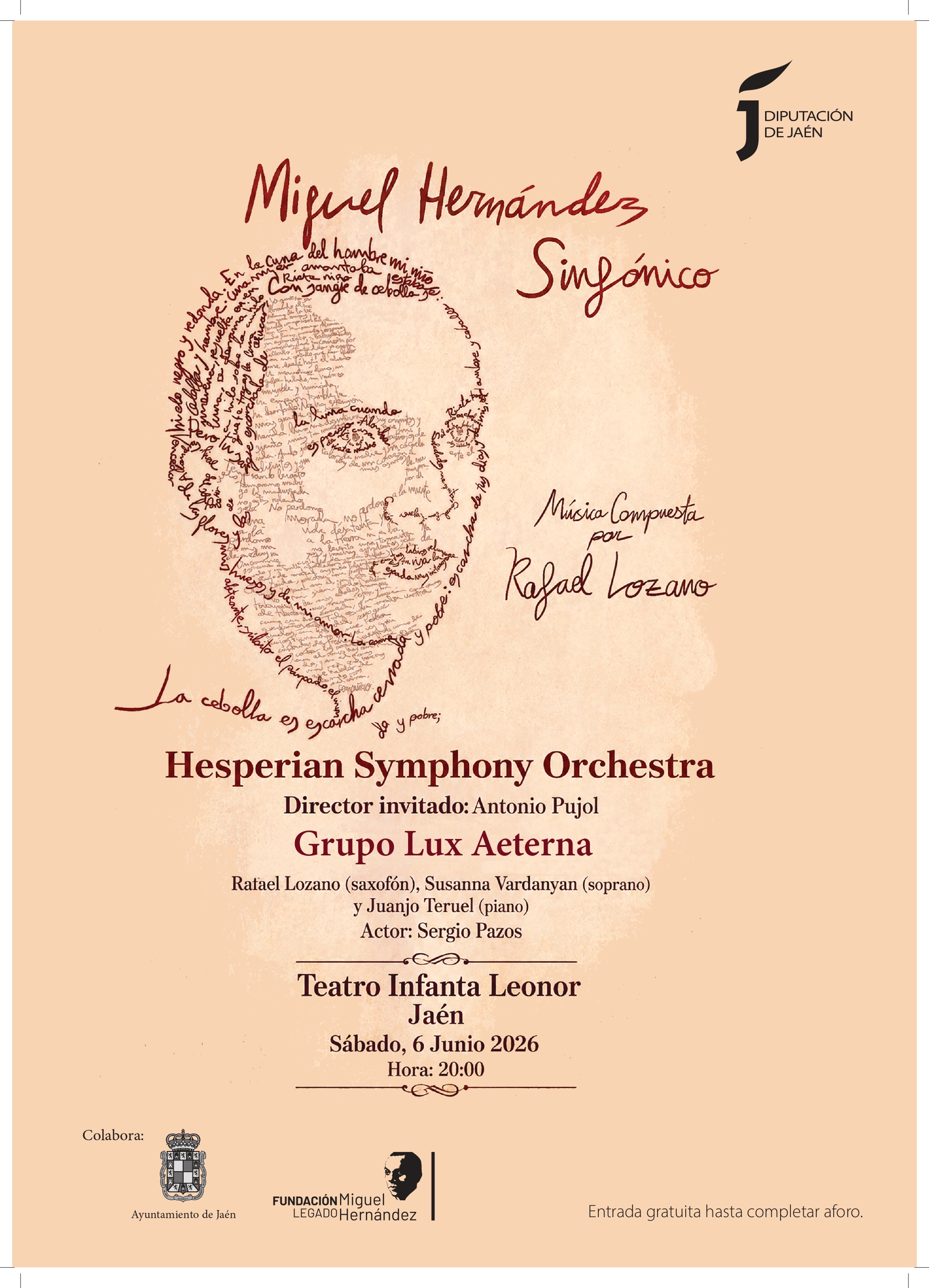 El disco “Miguel Hernández en Jaén” se presentará los días 6 y 7 de junio con dos conciertos en la capital y Quesada | Diputación de Jaén | Ampliar imagen