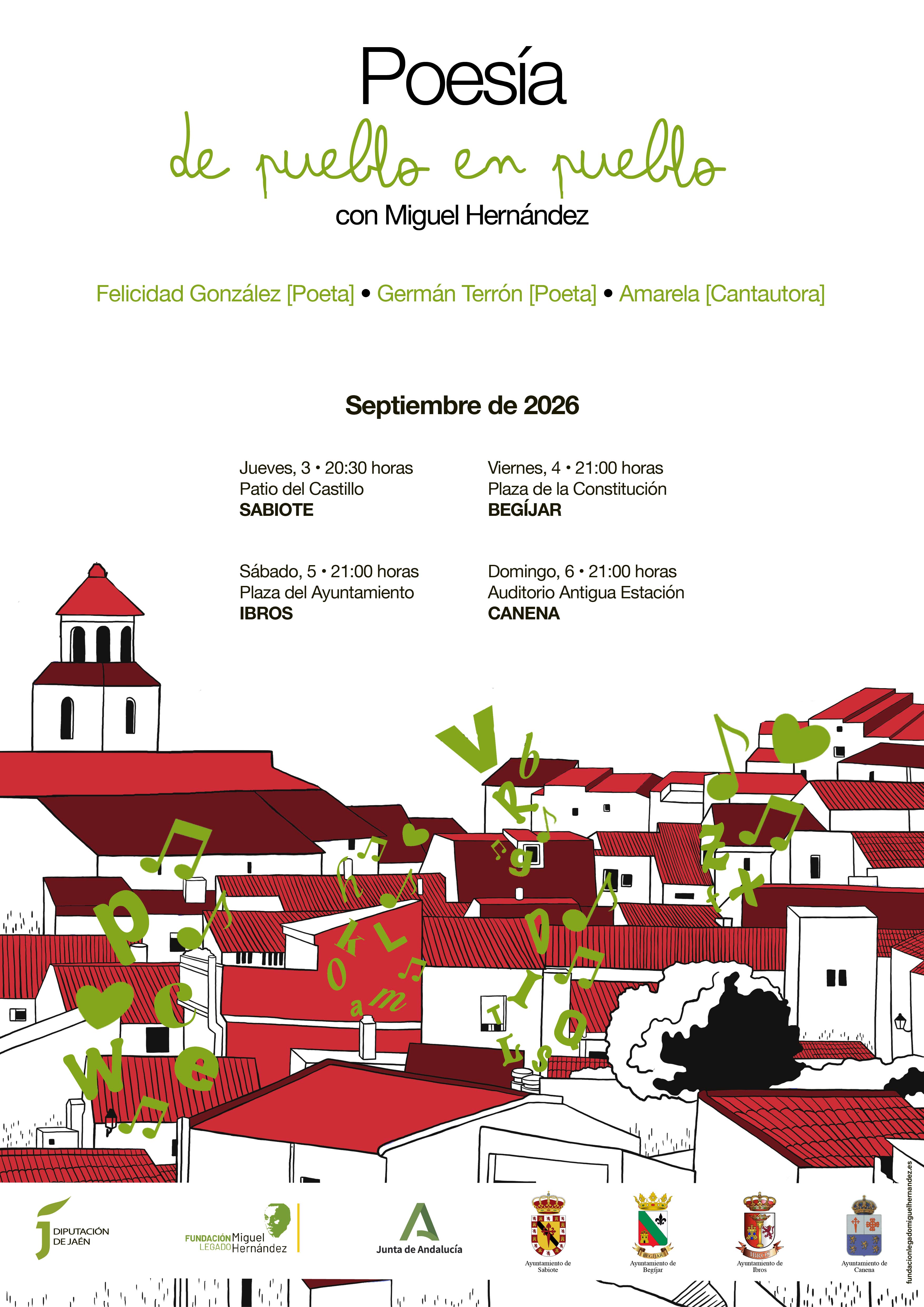 Cartel ‘Poesía de pueblo en pueblo’ del 3 al 6 de septiembre.