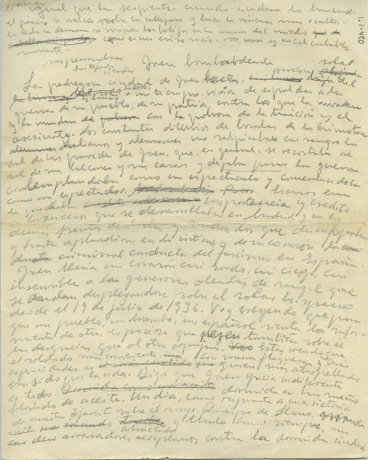 Borrador del artículo Jaén bombardeada